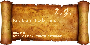 Kretter Gyöngyi névjegykártya